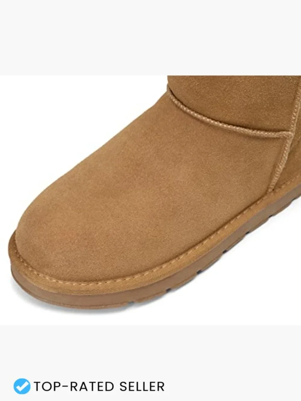 Faux Fur Lined Suede Snow Boots Men's Winter Mid-Calf Slip-On Water Resistant